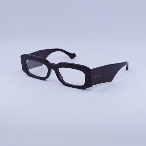 🕶️ New Gucci GG1426S 005 Sunglasses - Dark Havana Frame, Transparent Lenses - Picture 1 of 10